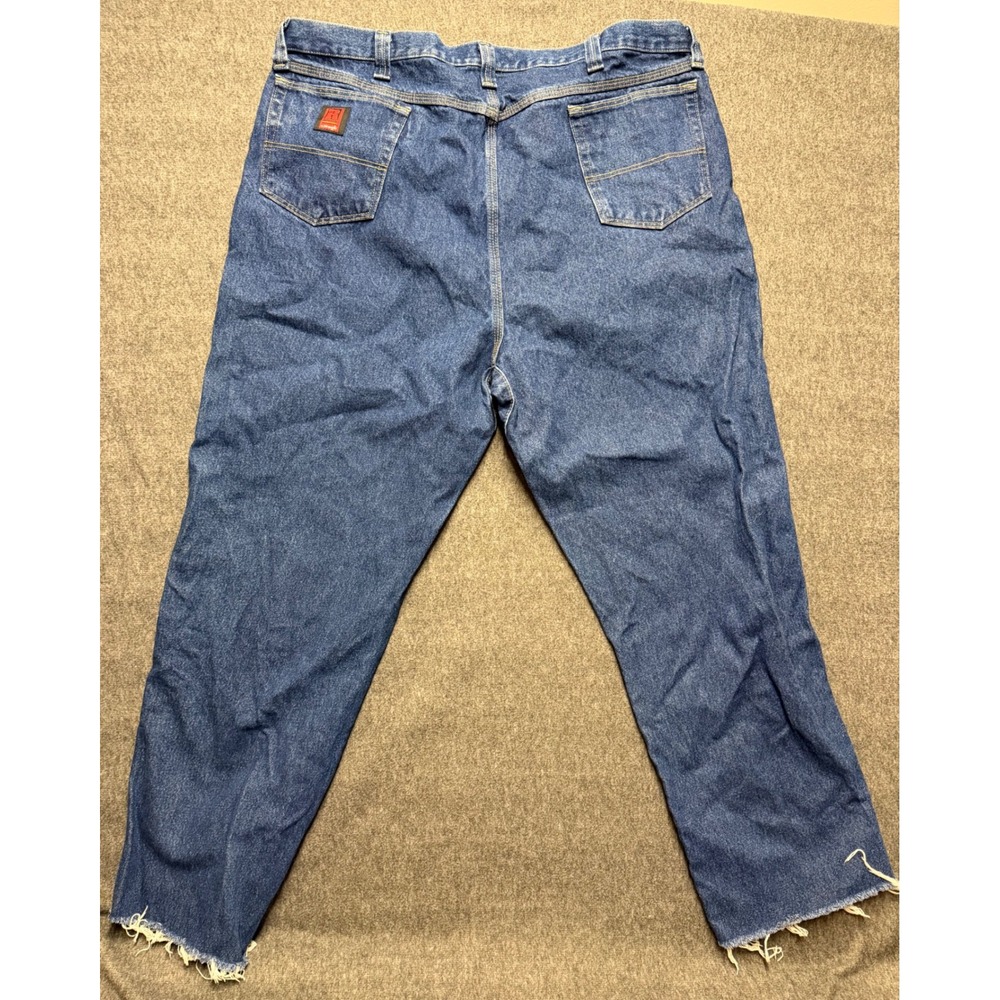 Wrangler Riggs Workwear DuraShield Denim Jeans Blue Mens 44x32 Cut Hem